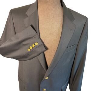 Jos. A. Banks Regal Men's blazer sports 100%wool gold crest buttons sz 44s navy
